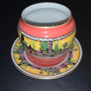 Winton Ware Grimwade's pink Yellow Dinnerware Cup & Saucer Set One Size